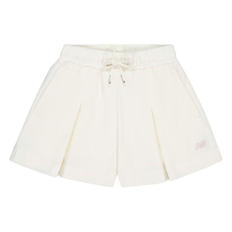 

New Balance Solid Color Casual Shorts With Side Pockets Women Bottoms White NVE22272-IV