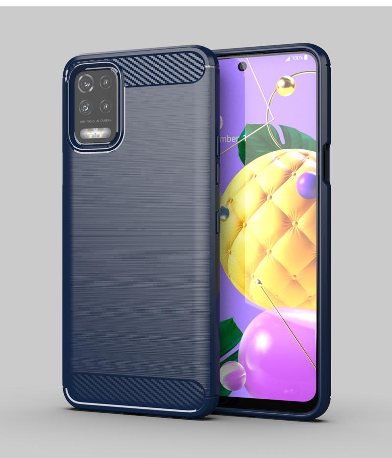 For LG K52 Case Rubber Silicon Carbon Fiber Back Cover For LG K52 K22 K62 K92 K42 Q92 Q62 Q52 K51 K61 Phone Case For LG K52 Case