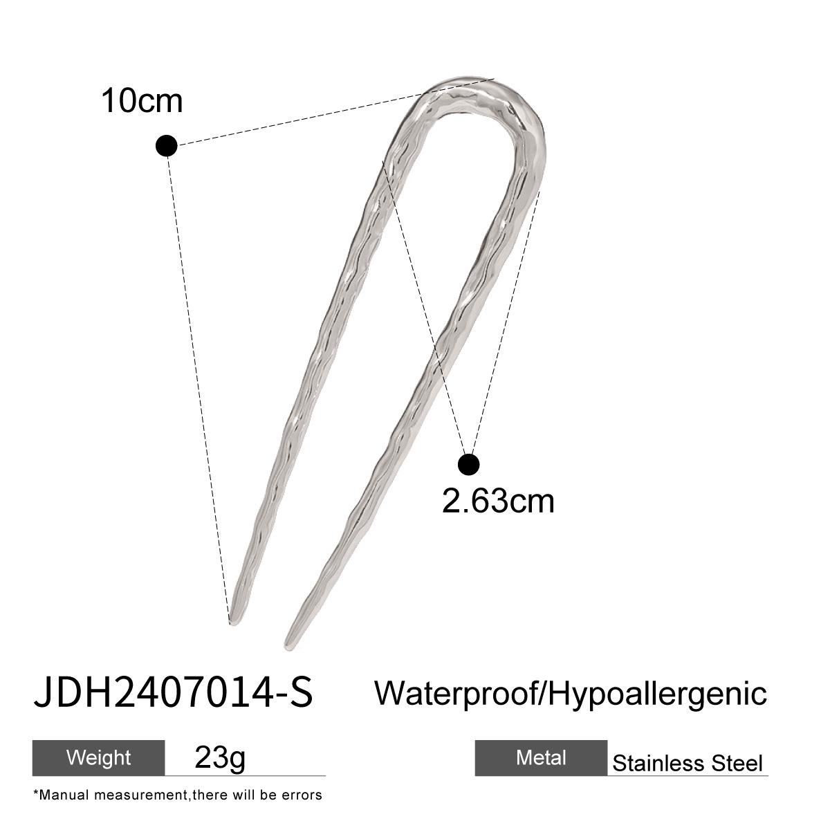 

Аксессуар для волос Вилка из нержавеющей стали с текстурой ковки из 18-каратного золота – Роскошный дизайн, не тускнеющий.