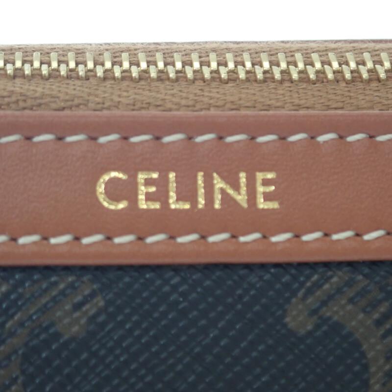 CELINE 4M1622CZJ-04LU Pouch Brown/black Calfskin Women