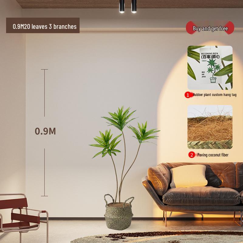 Luxurious Bionic Lily & Bamboo Indoor Decor: Large Artificial Greenery for Living Space