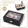 UNICRAFTALE Bracelet Holder Display Stand Leather Bracelet Box 10.2x7.2x3.8 Inches 26x18.3x9.7 Cm Watch Organizer Display Case Visible Window Lid