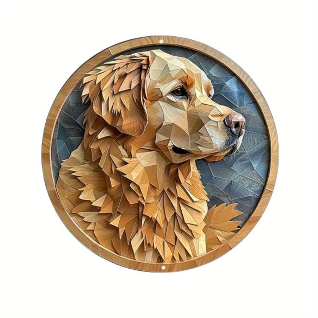 1pc 2d Flat Wood Round Wooden Sign - 20cm Art Painting Wreath Decorative Plates Entrance Decor Gift Mask Theme for Bar Cafe Club Home Room Wall Decor