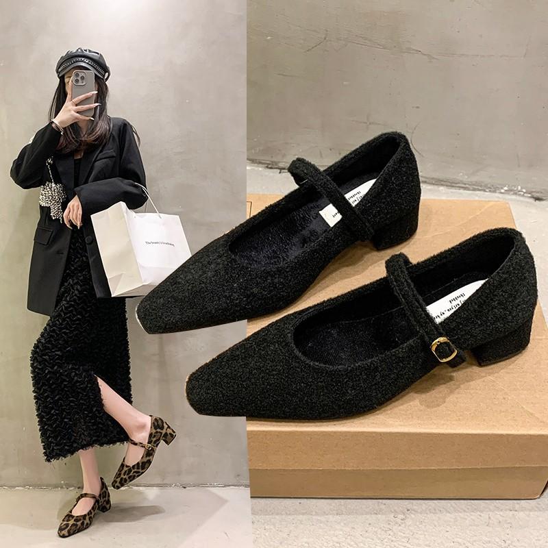 Fashion Women's Sandals Spring Shoes New Popular Luxury Square Toe Ballet Dance Shoes Women's Fashionable Luxury Shoes Zapatos Mujer