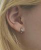 Akarki 925 Silver Steel One-Touch Ring Earrings / 2 Types
