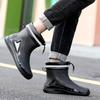 Men's Rain Shoes High-end Fashion Trend Short Rain Shoes Non-slip Water Boots Fleece Water Shoes Waterproof Work Overshoes
