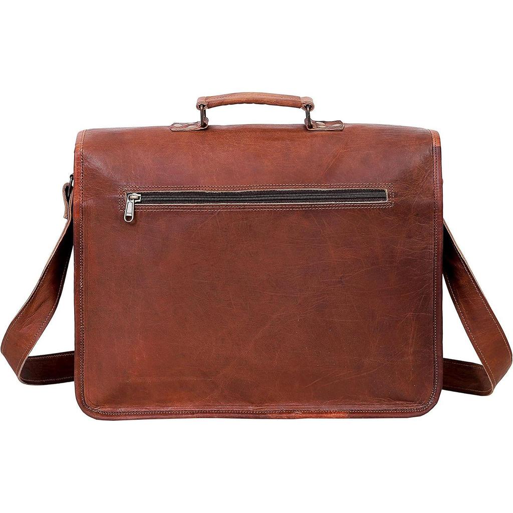 New Vintage Leather Laptop Bag 15" Messenger Briefcase Crossbody Shoulder Satchel Bag