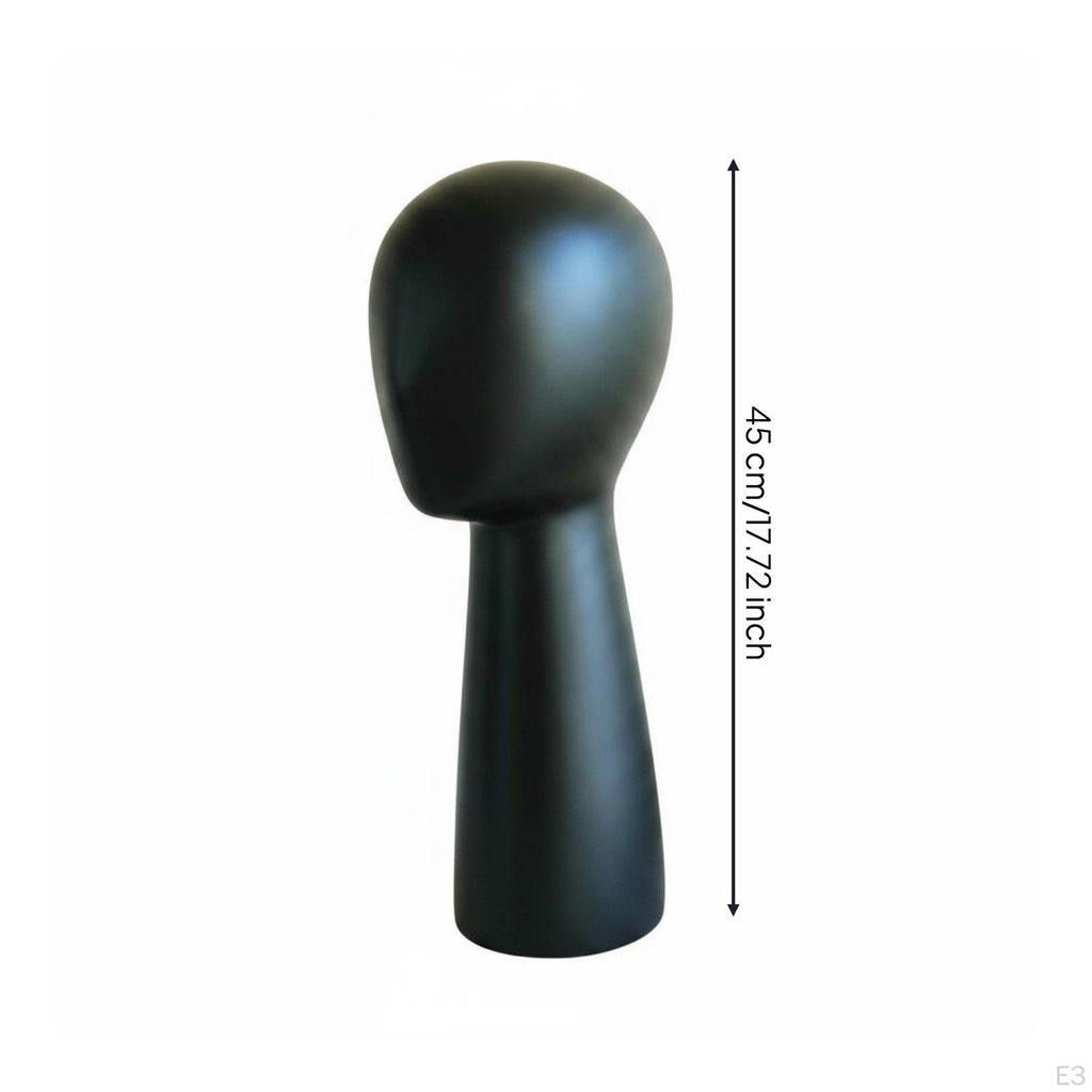 Mannequin Head Fiberglass Hat Display Adult Size for Boutique, Shop Window Dark Wood High
