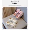 Girls Traditional Chinese Style Embroidered Flat Shoes With Bowknot Hanfu Costume Princess Dress-Up Footwear