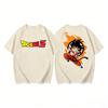 Japanese Anime Dragon Ball Goku Pure Cotton T-shirt for Summer Loose Top Teenage Fashion Dragon Ball Printed Short Sleeve