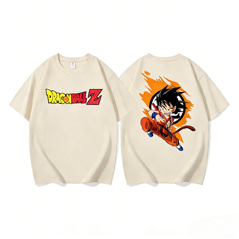 Japanese Anime Dragon Ball Goku Pure Cotton T-shirt for Summer Loose Top Teenage Fashion Dragon Ball Printed Short Sleeve
