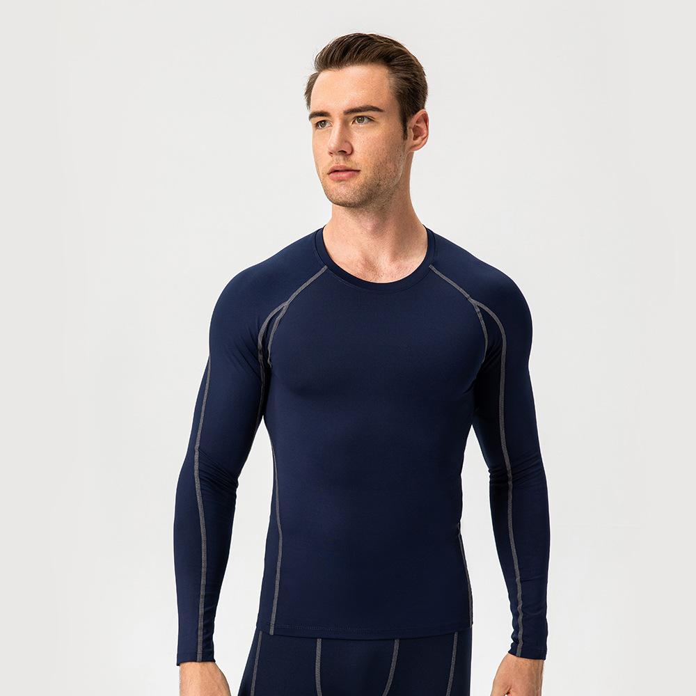 Shirt Men'S Fashionable Slim Fit Solid Color Long Sleeved Business Cotton And Linen Men'S Casual Sports Fitness Base Clothes Top