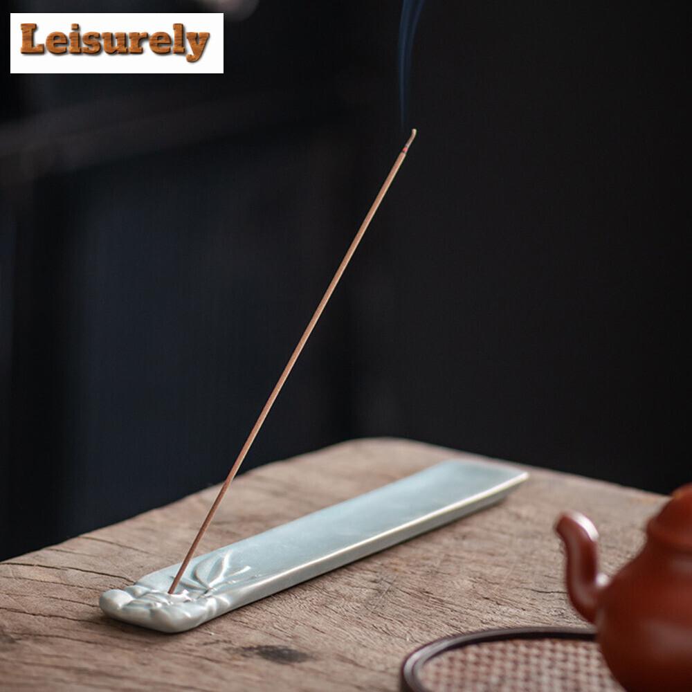 Creative Plum Blossom Ceramic Thread Incense Holder Agarwood Sandalwood Burner Zen Long Censer Burner Desktop Decoration Crafts