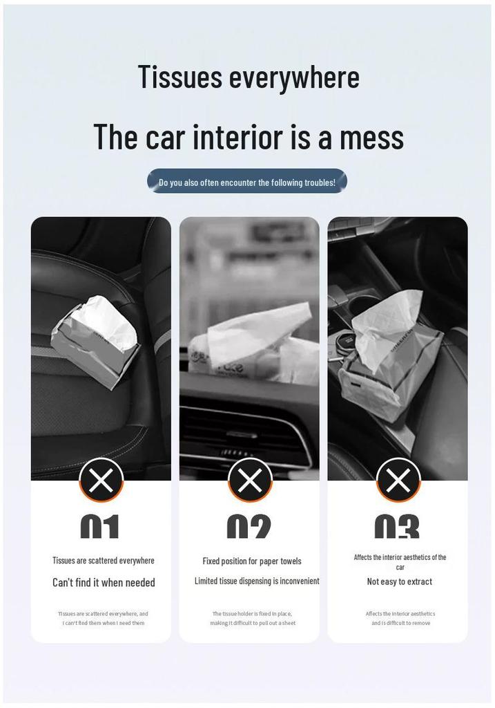 Blue Electric E5 E5PLIS E3 Car Folding Tissue Box: Rear Seat Hanging Pull-out Tissue Storage Bag