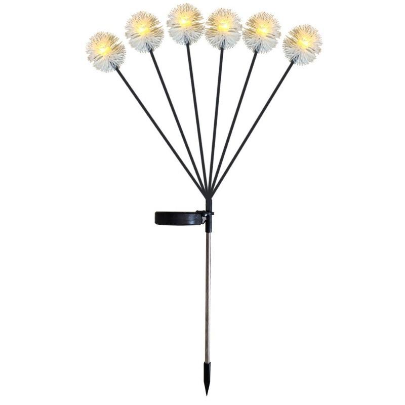 1PC Solar LED Dandelion Garden Lights 6 Head 2 Modes Lawn Lamp Landscape Lighting for Garden Lawn Yard Pathway Balcony Decor