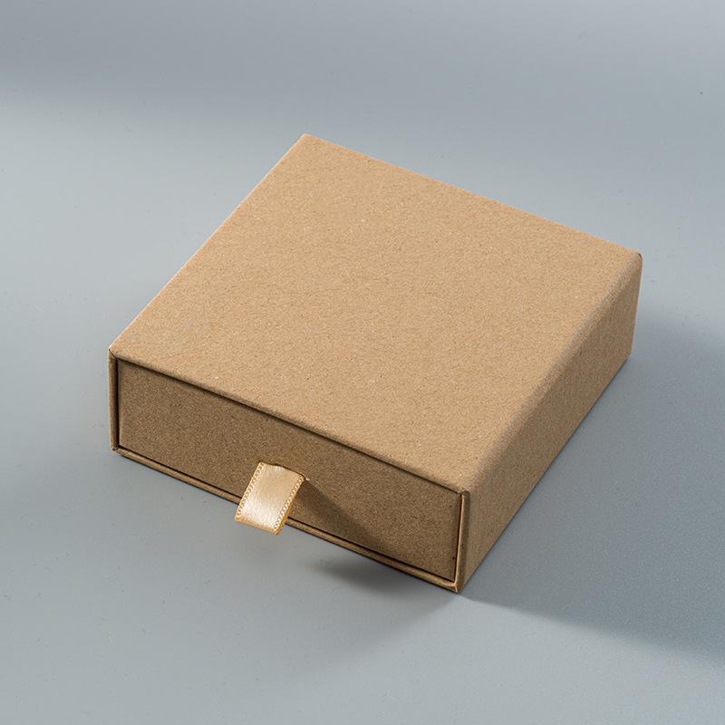 Drawer box pink white jewelry packaging box earrings necklace jewelry box ring pull-out paper box