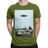 Chci věřit Původní UFO Plakát Vtipný Grafický 100% Bavlna Tričko UFO Trička Topy Pro Unisex