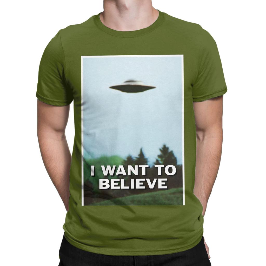 Chci věřit Původní UFO Plakát Vtipný Grafický 100% Bavlna Tričko UFO Trička Topy Pro Unisex