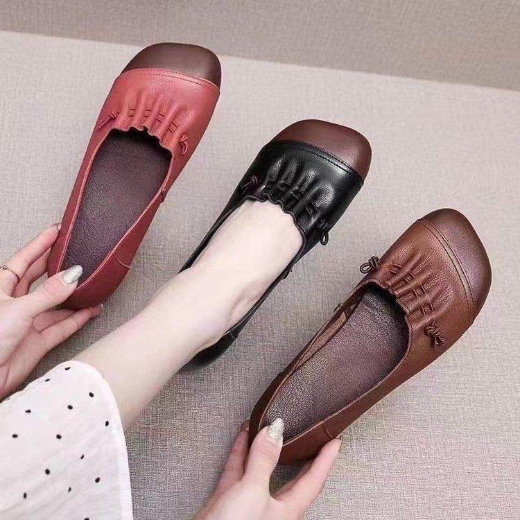 Women Classic Light Weight Round Toe Rubber High Quality Slip On Flat Loafers Lady Casual Hotel Office & Work Shoes