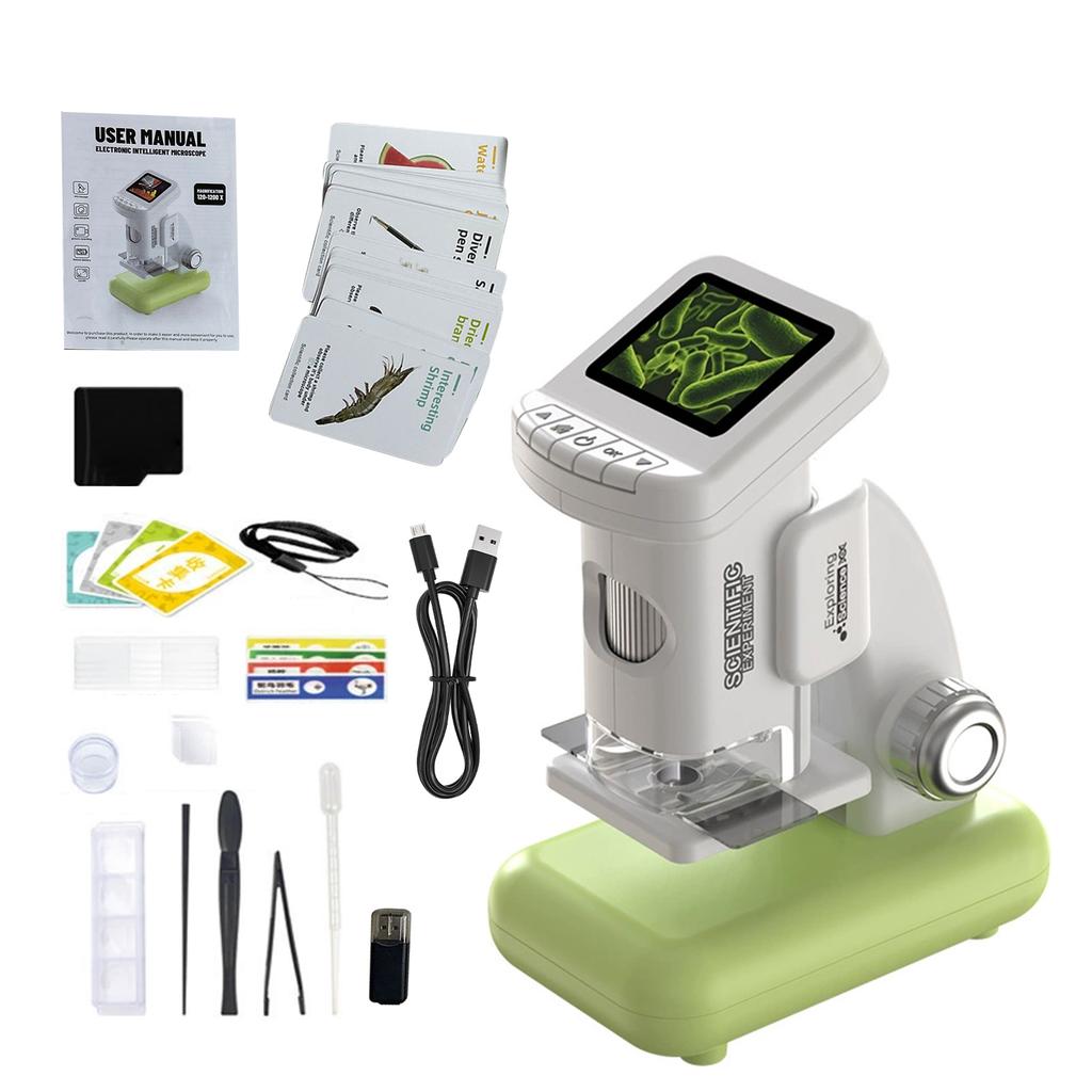 Portable Digital Microscope for Kids with 2.0 LCD Screen, 120X-1200X Magnification, HD Electronic Microscope for Outdoor Exploration, Science Educati