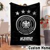Custom Name German Football Badge Emblem Throws Blanket Flannel Blankets for Couch Bed Gifts for Men Women Picnic blanket Christmas fan gifts