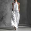 Cross-border Independent Station  Summer New European and American Loose Sleeveless Women's Top High Waist Wide Leg Pants Two-piece Set