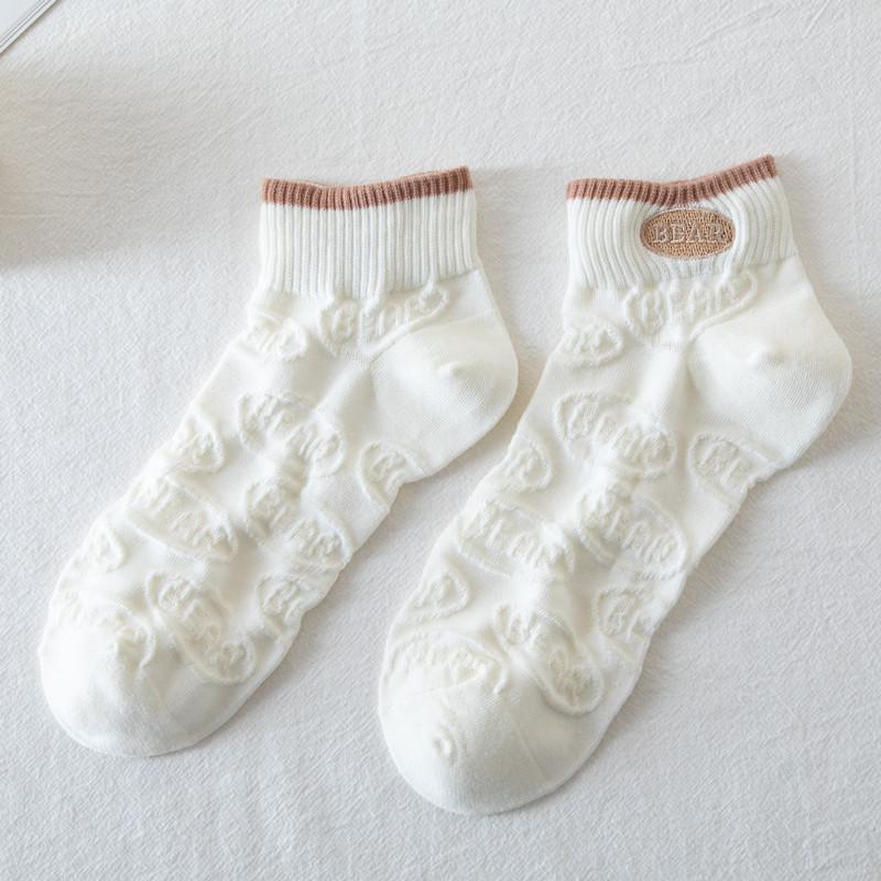 5 Pairs of Ladies Summer Cotton Lovely Shallow Mouth Short Boat Socks