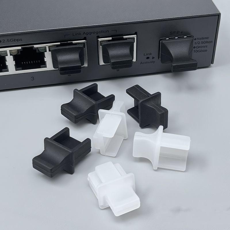 50/10PCS Silicone Stopper for Computer Router Switch Female Port Silicone Dust Plugs RJ45 Ethernet Hub Port RJ45 Protector Plug