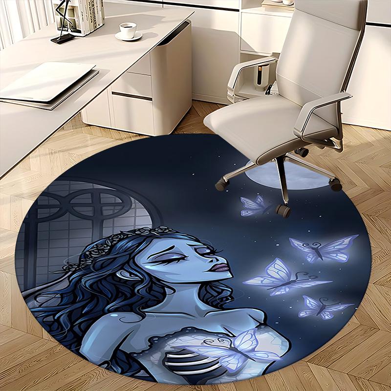 Ethereal Butterfly Fantasy Chair Mat   Round Carpet for Home Decor, Office, Living Room, Bedroom Gift0215b