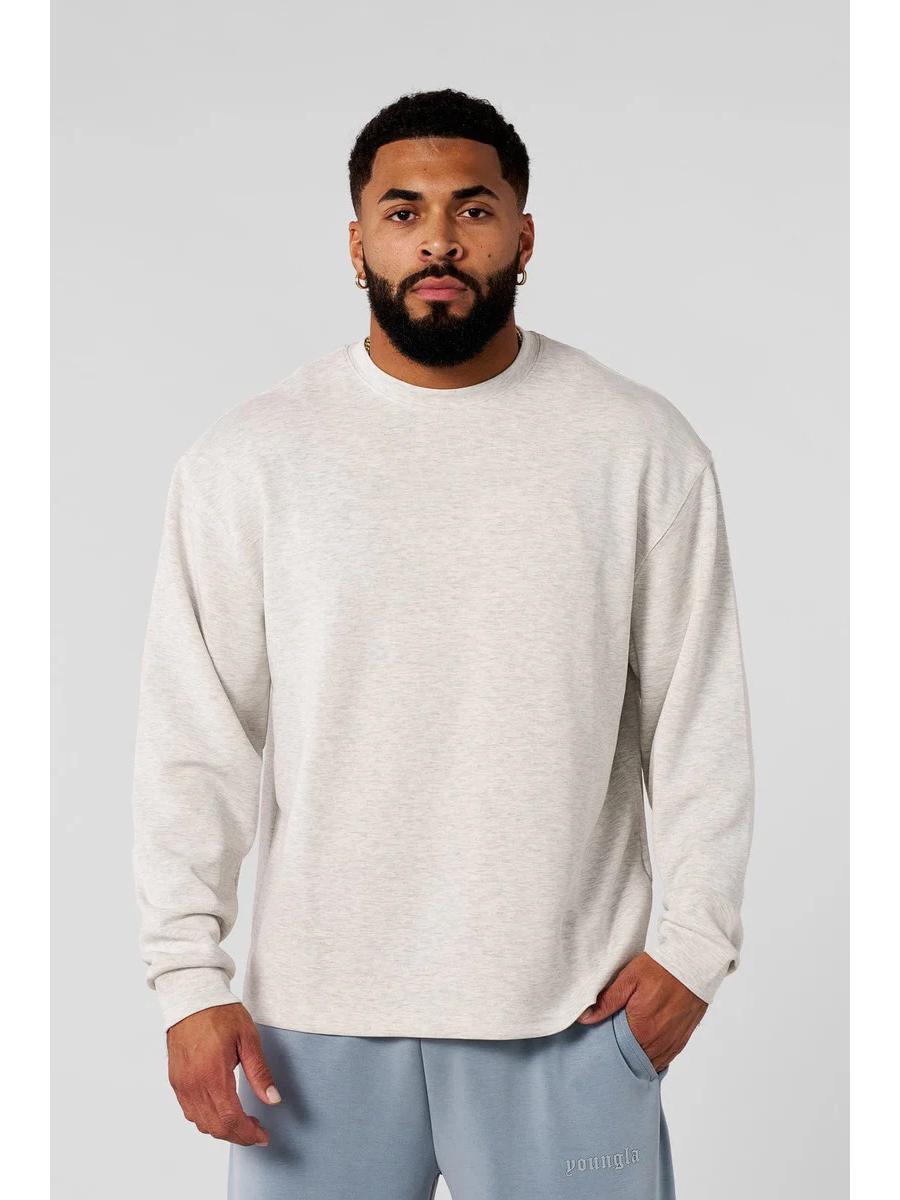 

YoungLA Men s Round Neck Long Sleeve Hoodie - Trendy Muscle Fitness & Basketball Training Top Large