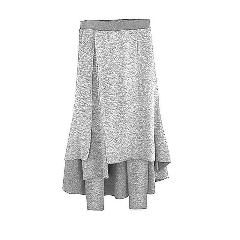 

Plus Size Women s Faux Two-Piece Leggings Skirt with Velvet - Irregular Cut, Autumn/Winter Thickened One-Piece Pants. 2XL (140-160 jin)