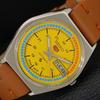 VINTAGE SEIKO 5 AUTOMATIC 6309A JAPAN MENS YELLOW COLOR DIAL WATCH A708349-1