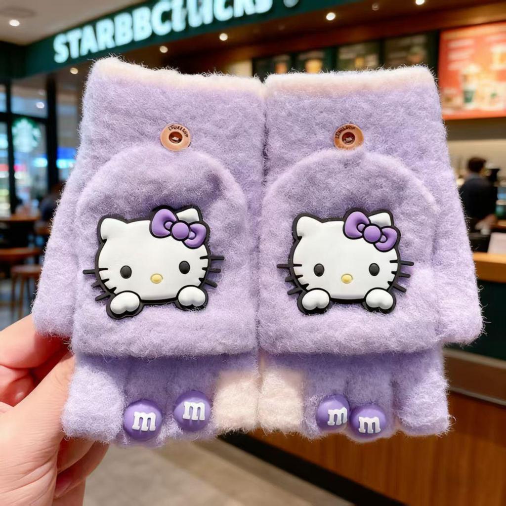 Hello Kitty Winddichte Winterhandschuhe für Jungen & Mädchen - Warmes Fünf-Finger-Design für Schulkinder