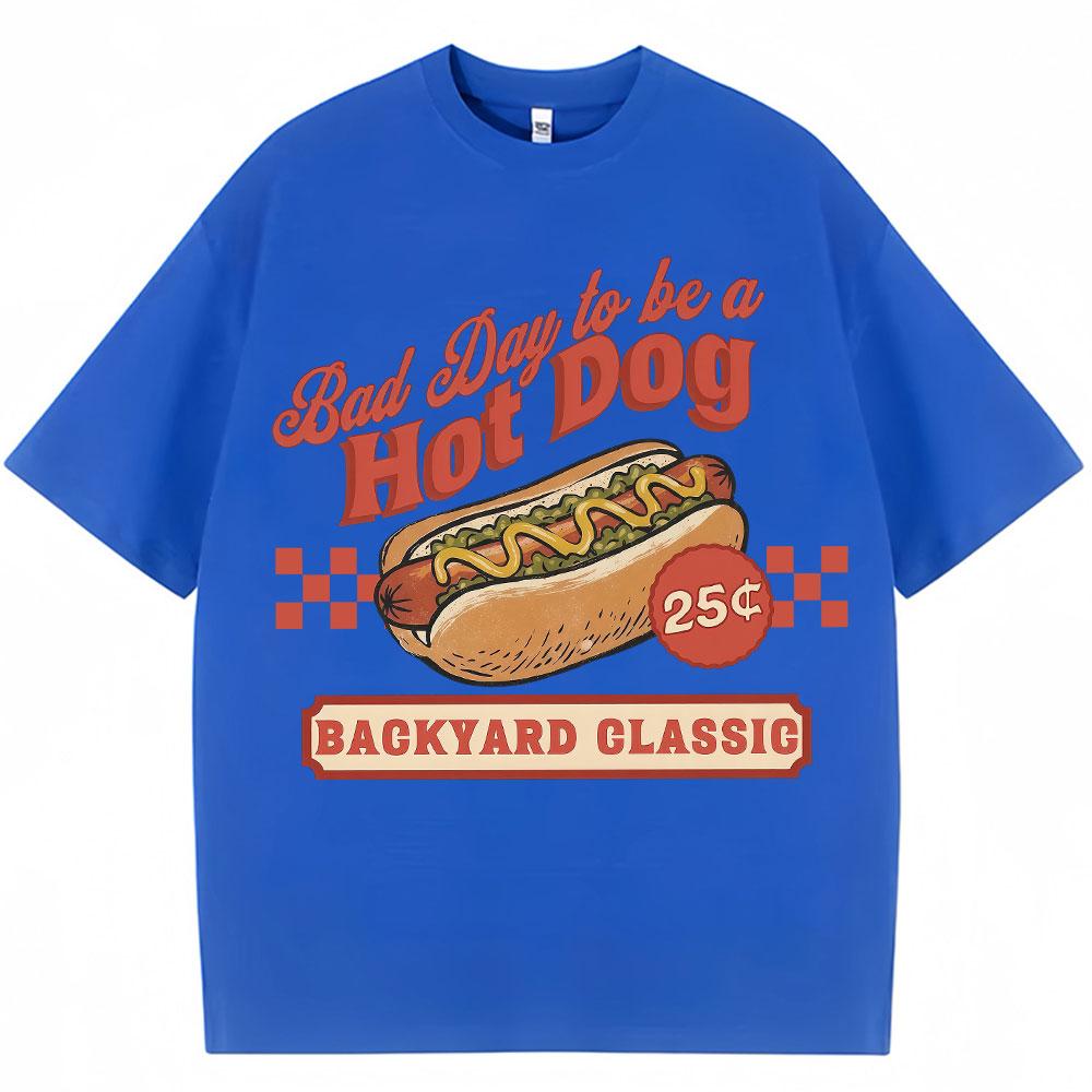 Funny Hot Dog Graphic T Shirt Bad Day Be A Hotdog Humor Tshirt Unisex Women Fashion Summer Oversized Soft Cotton Casual T Shirts
