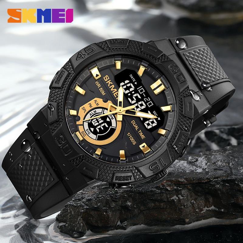 New fashionable dual-display sports watch, male student outdoor sports waterproof multi-function watch