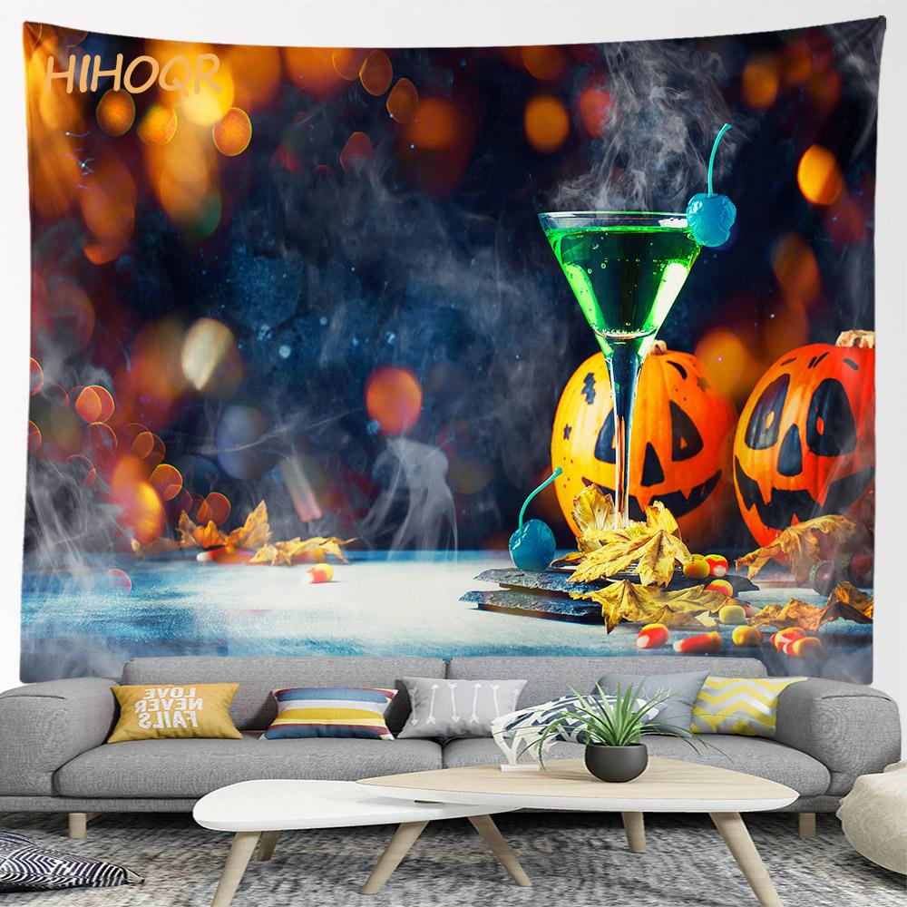Happy Halloween Pumpkin Tapestry Wall Hanging Boho Room Decoration Large Cloth  Aesthetic Home Party Backdrop