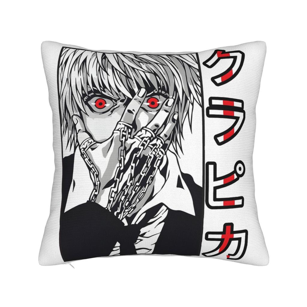 Kurapika HXH Anime Kissenbezug Bedruckter Stoff Kissenhülle Dekorationen Wurfkissenbezug Zuhause Quadratisch 40x40cm