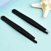 1Pcs Precision Stainless Steel Slant Tip Tweezers for Eyebrow & Facial Hair Removal Blackhead Removal Pointed Angle Tip