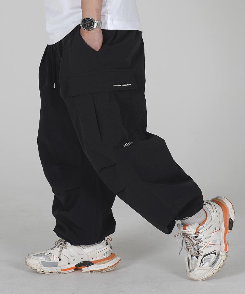 Deomail Ml Nylon Wide Balloon String Pants [Black]