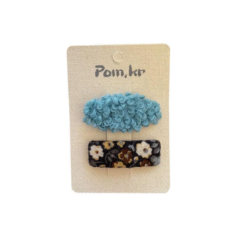 Korean Style Floral Fabric Hair Clip - Autumn/Winter