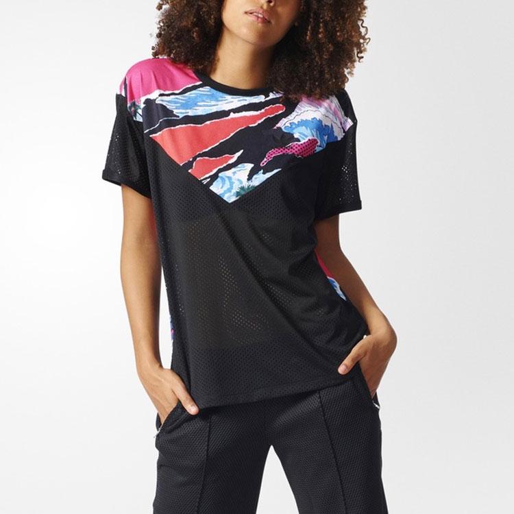 Women's T-Shirt Adidas Originals Drop Shoulder Sleeve T Shirt Women's Black