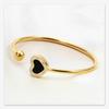 European Stainless Steel Rhinestone Heart Bracelet - Fashionable 16MM Openable Design for Women