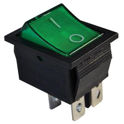 On-off Rocker Switch 2-pole Green TES-44
