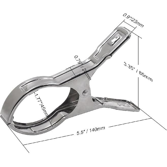 WEBI Pool Cover Clips Beach Towel Clips,12 Packs 5.5 Inch Beach Chair Clips,Above Ground Pool Cover Clamps for Chairs,Cruise,Boat,Blanket,Quilt