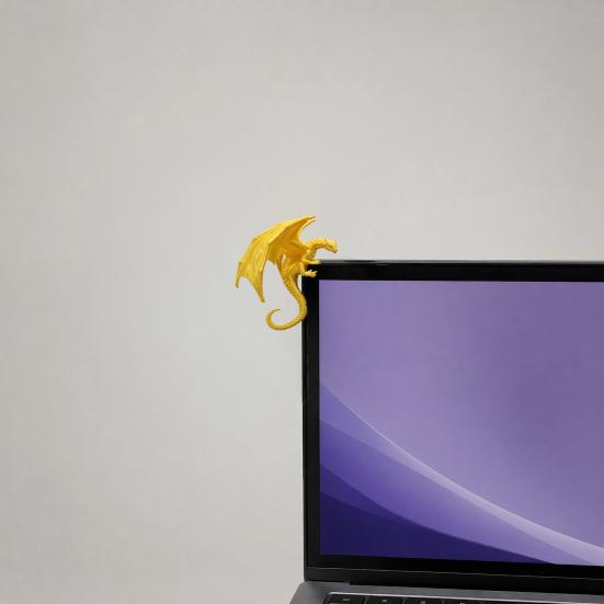3D Printed Flying Dragon Figurine, Dragon Shape TV & Computer Monitor Decoration, Dragon Egg Toy with Dragon Inside