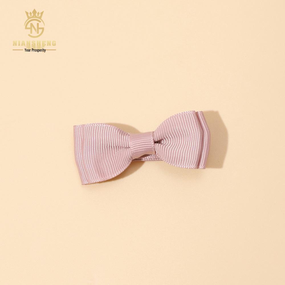 Korean Handmade Pink Bow Hair Clips for Girls
