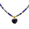 Fashion Light Luxury Simple Natural Stone Heart Pendant French Short Scarf Necklace Choker Jewelry