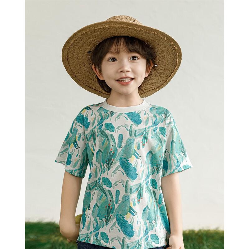 

YouYou Boys Summer Anti-Bacterial Printed Loose Short Sleeve T-Shirt 140 cm