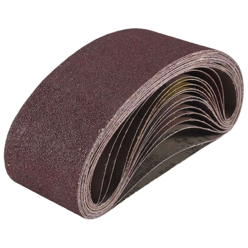 A84X-3X21 Inches(75X533mm) Aluminum Oxide Sanding Belt 15 Pack Sanding Belts ( 80 120 180 240 400 Grits) For Belt Sander