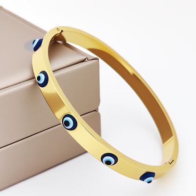 2026 Simple Evil Eye Bracelet Does Not Fade Temperament Light Luxury Niche Women Rose Gold Hollow Flower
